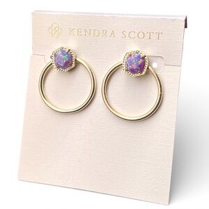 NWT Kendra Scott Davie Lavender Kyocera Opal Earrings